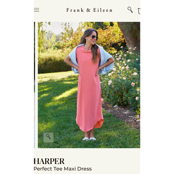 New Frank & Eileen Passion Fruit Maxi Tee Dress Size M - Picture 4 of 7